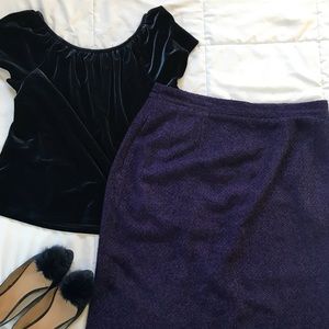 Vintage Lord & Taylor Purple Pencil Skirt